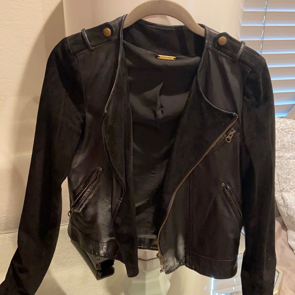 Black leather and suede Rebecca Minkoff jacket Size Small